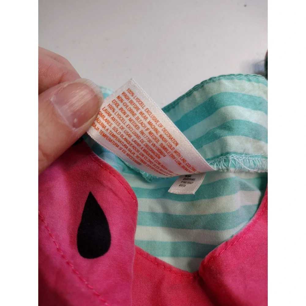 Cat & Jack Girls XS (4/5)‎ Watermelon Cover-Up Tassel Trim Beach Pool
